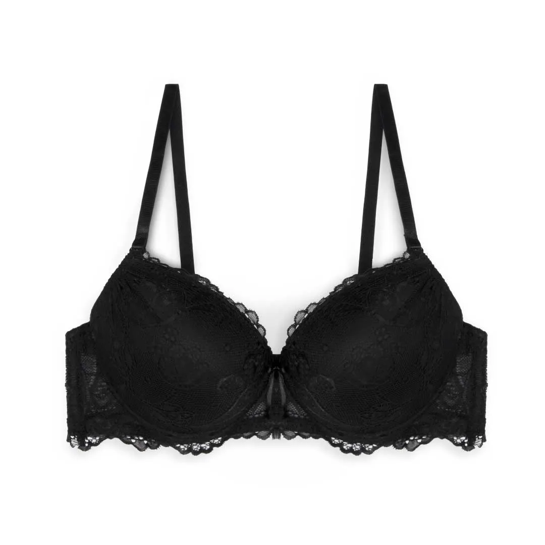 Floral Lace Double Push Up Bra - 3 Pack