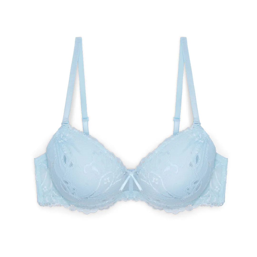 Floral Lace Double Push Up Bra - 3 Pack