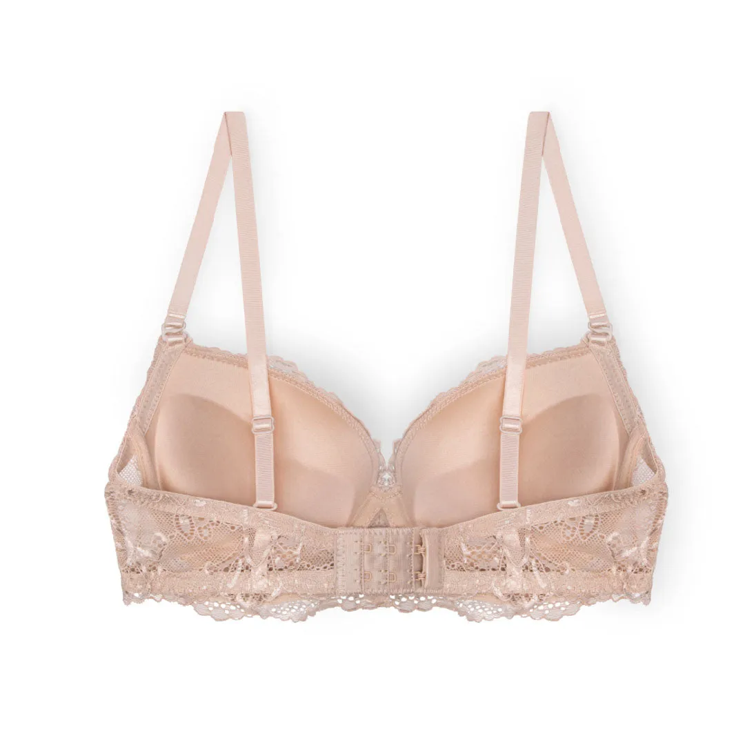 Floral Lace Double Push Up Bra - 3 Pack