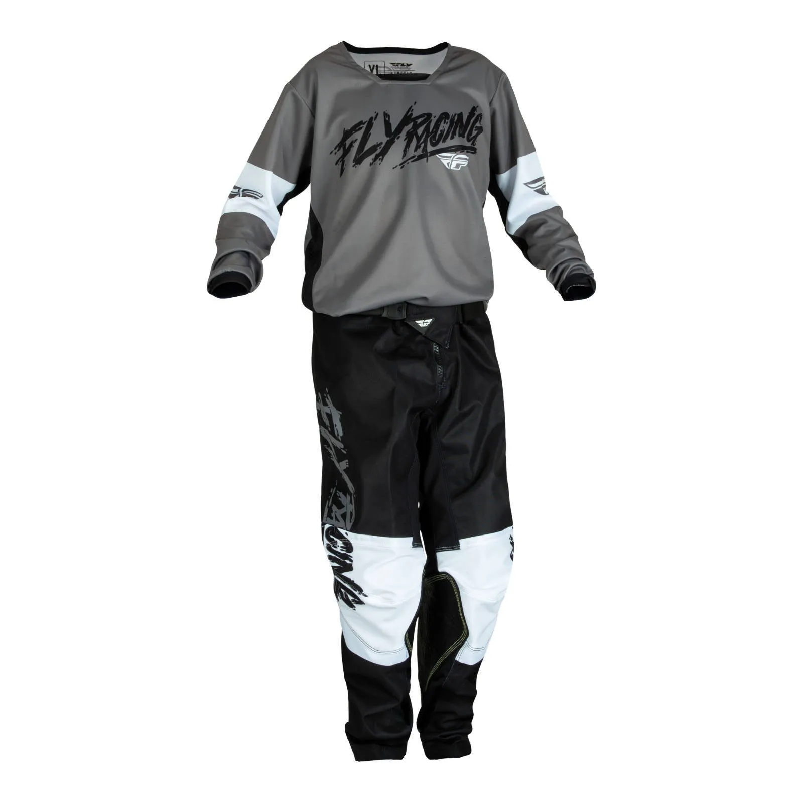 Fly Racing 2023 Kinetic Khaos Youth Pant - Grey / Black / White