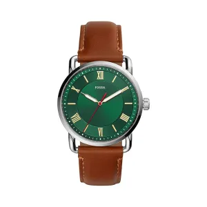 Fossil Analog Men's Watch Stainless Steel Leather Strap - FS5737