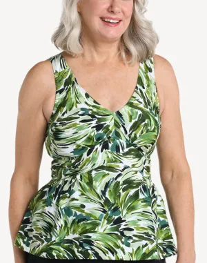 Fronds With Flair Empire Tankini Top