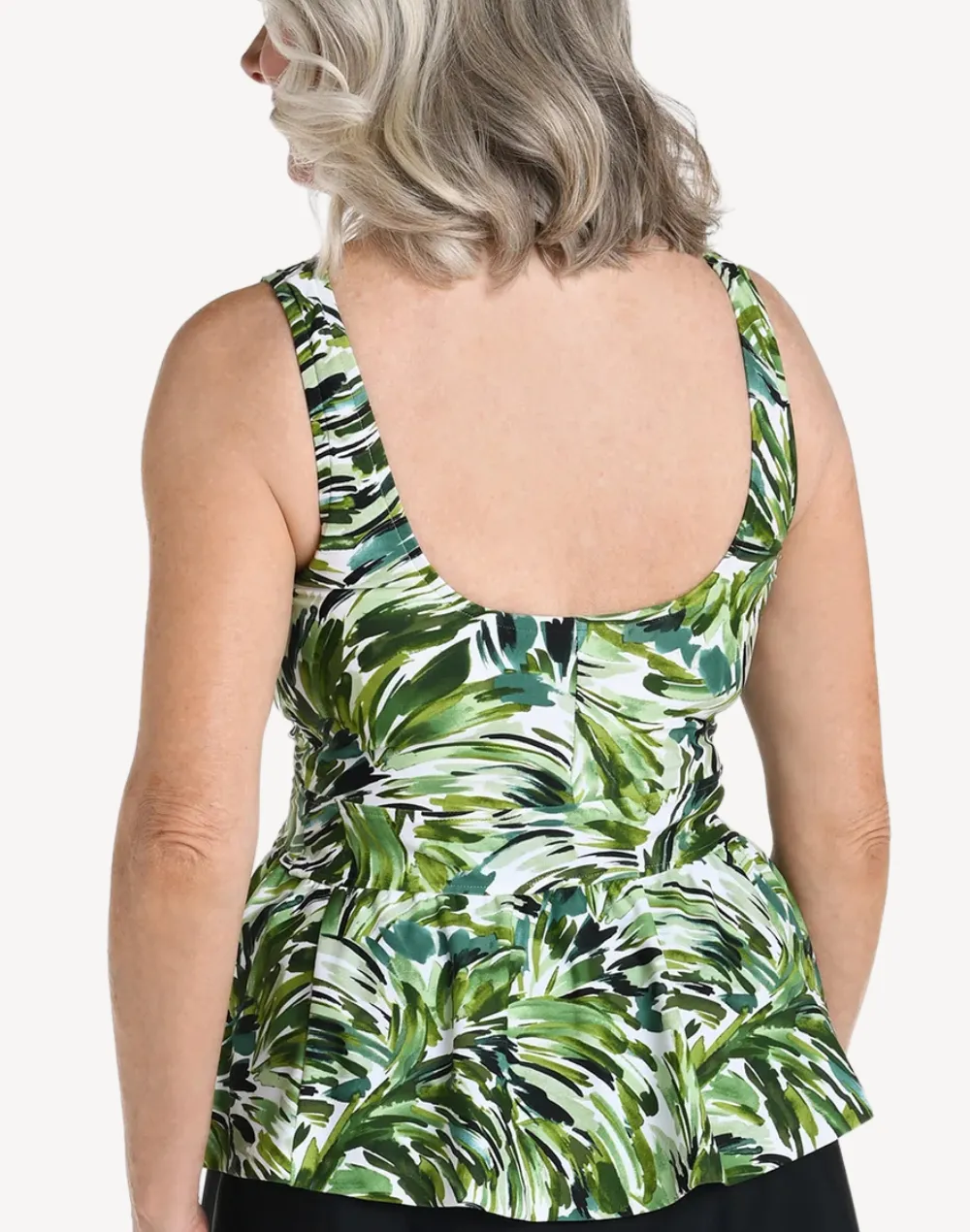 Fronds With Flair Empire Tankini Top
