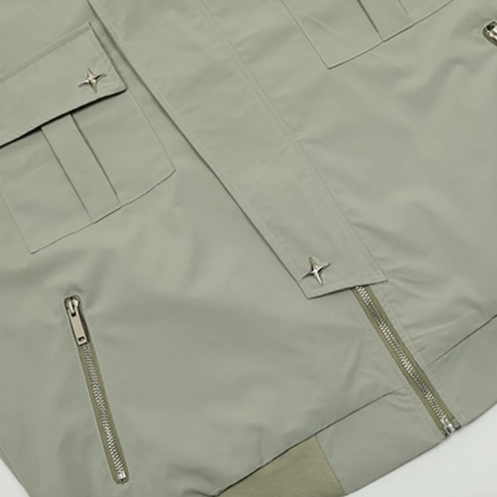 Functional Multi-pocket Plain Shirt