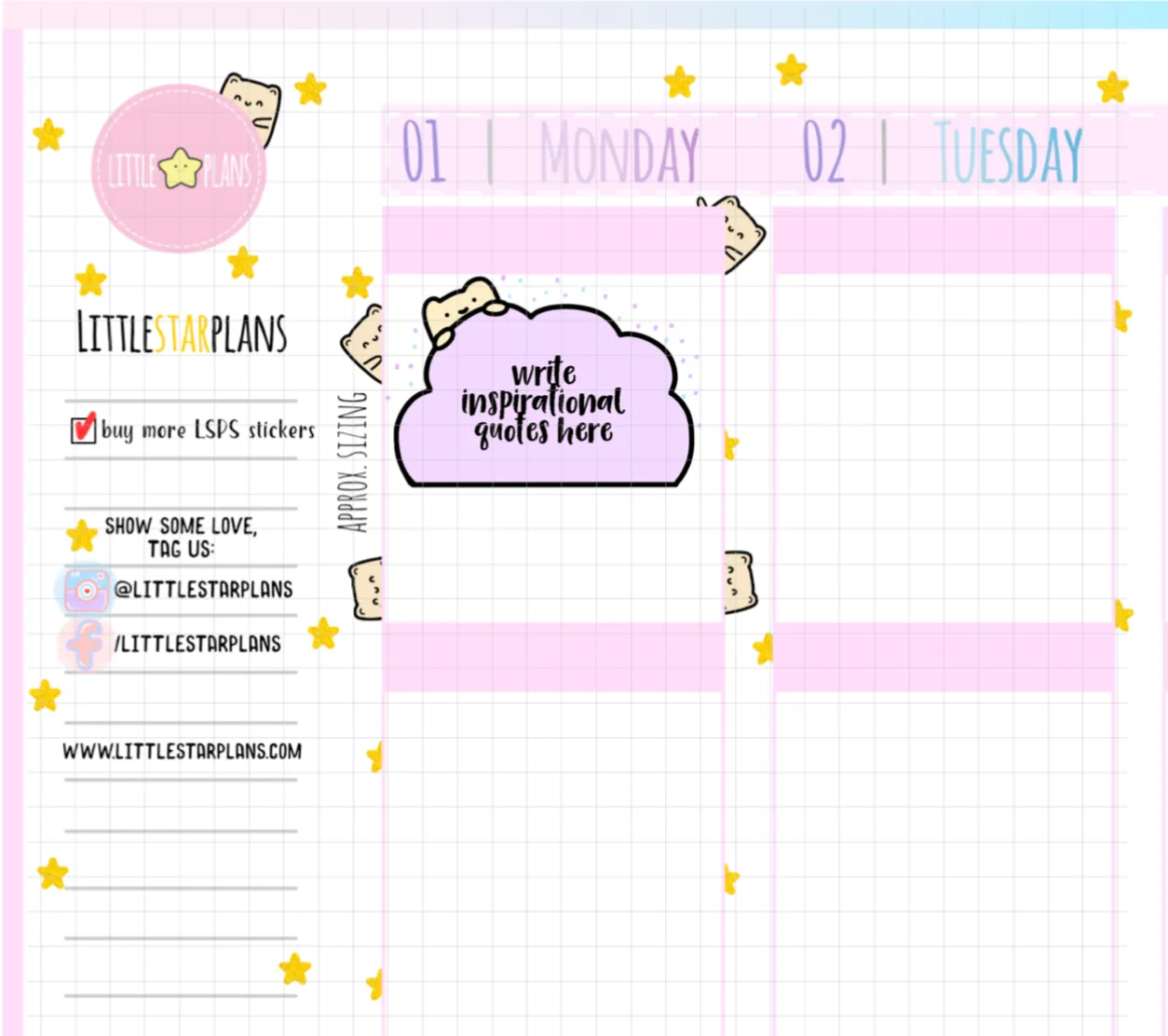 Functional Neku Pastel Cloud Planner Stickers (N41)