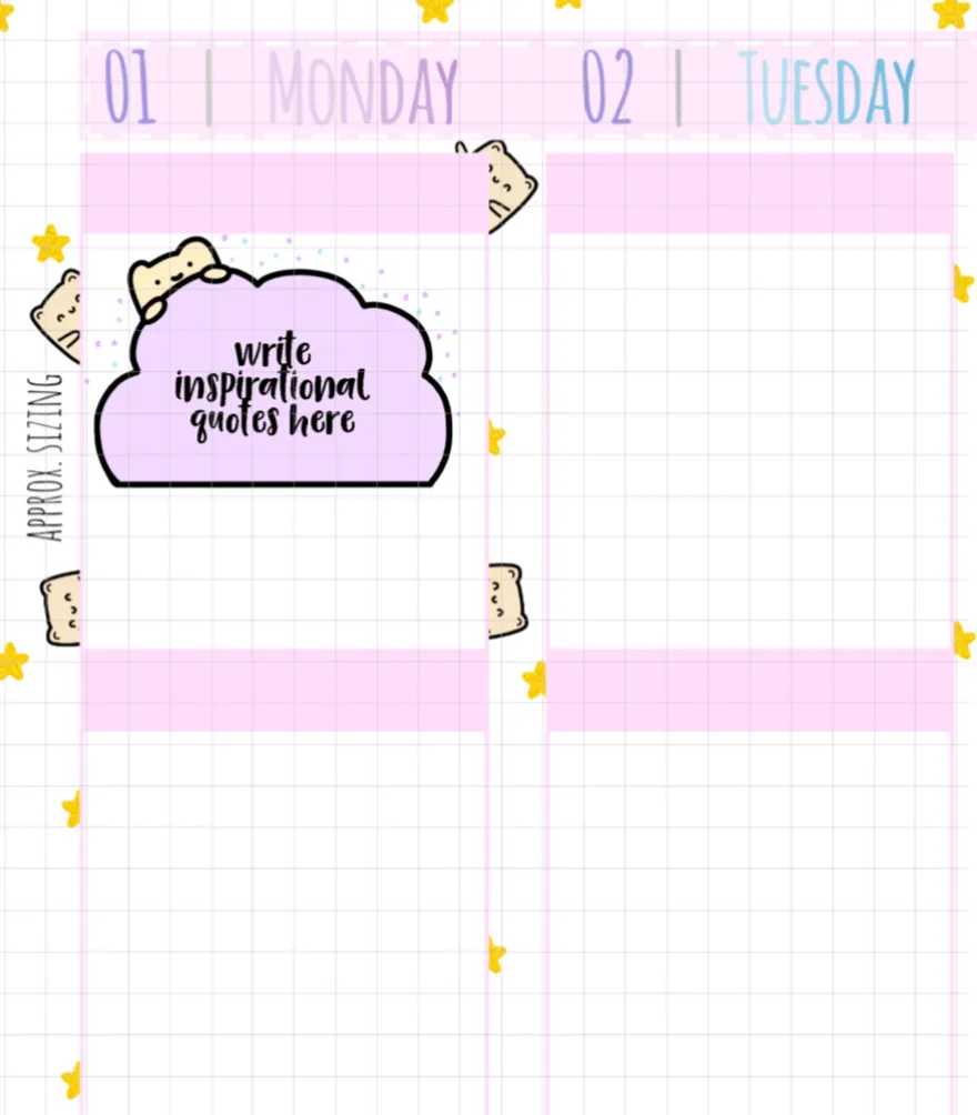 Functional Neku Pastel Cloud Planner Stickers (N41)