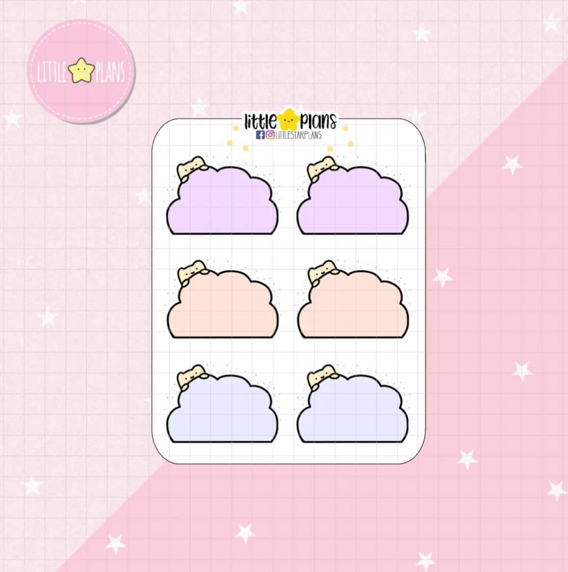 Functional Neku Pastel Cloud Planner Stickers (N41)