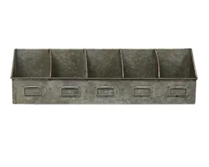 Galvanized metal long gray divided organizer
