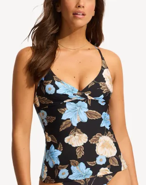 Garden Party Wrap Front Tankini Top