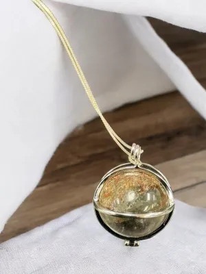 Garden Quartz Crystal Pendant, Silver 925 Necklace