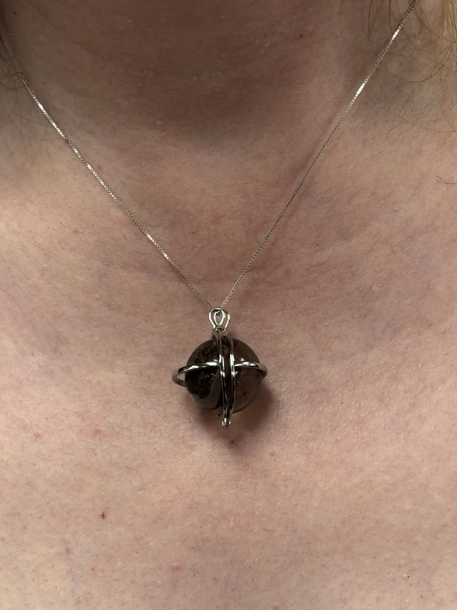 Garden Quartz Crystal Pendant, Silver 925 Necklace