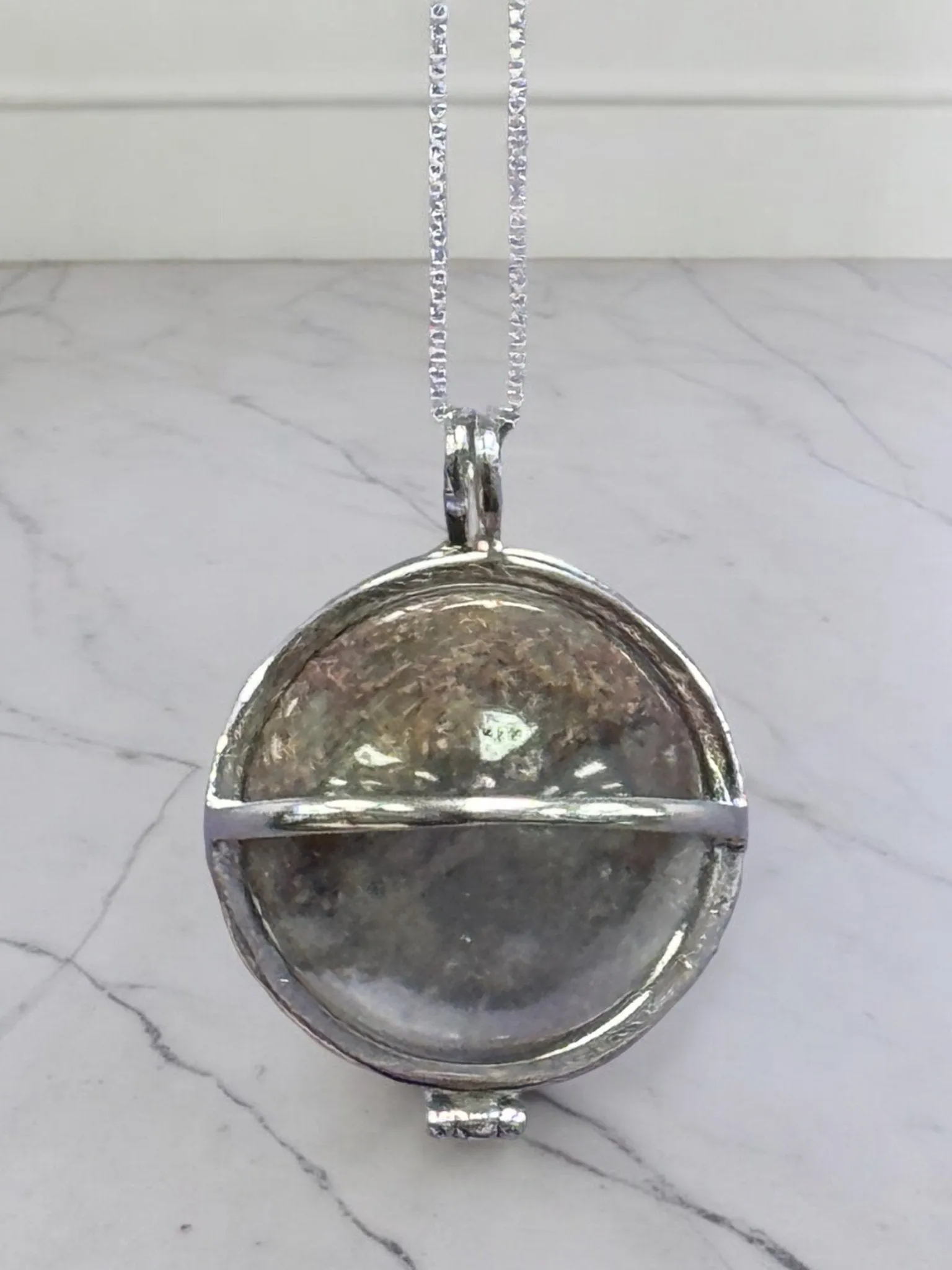 Garden Quartz Crystal Pendant, Silver 925 Necklace