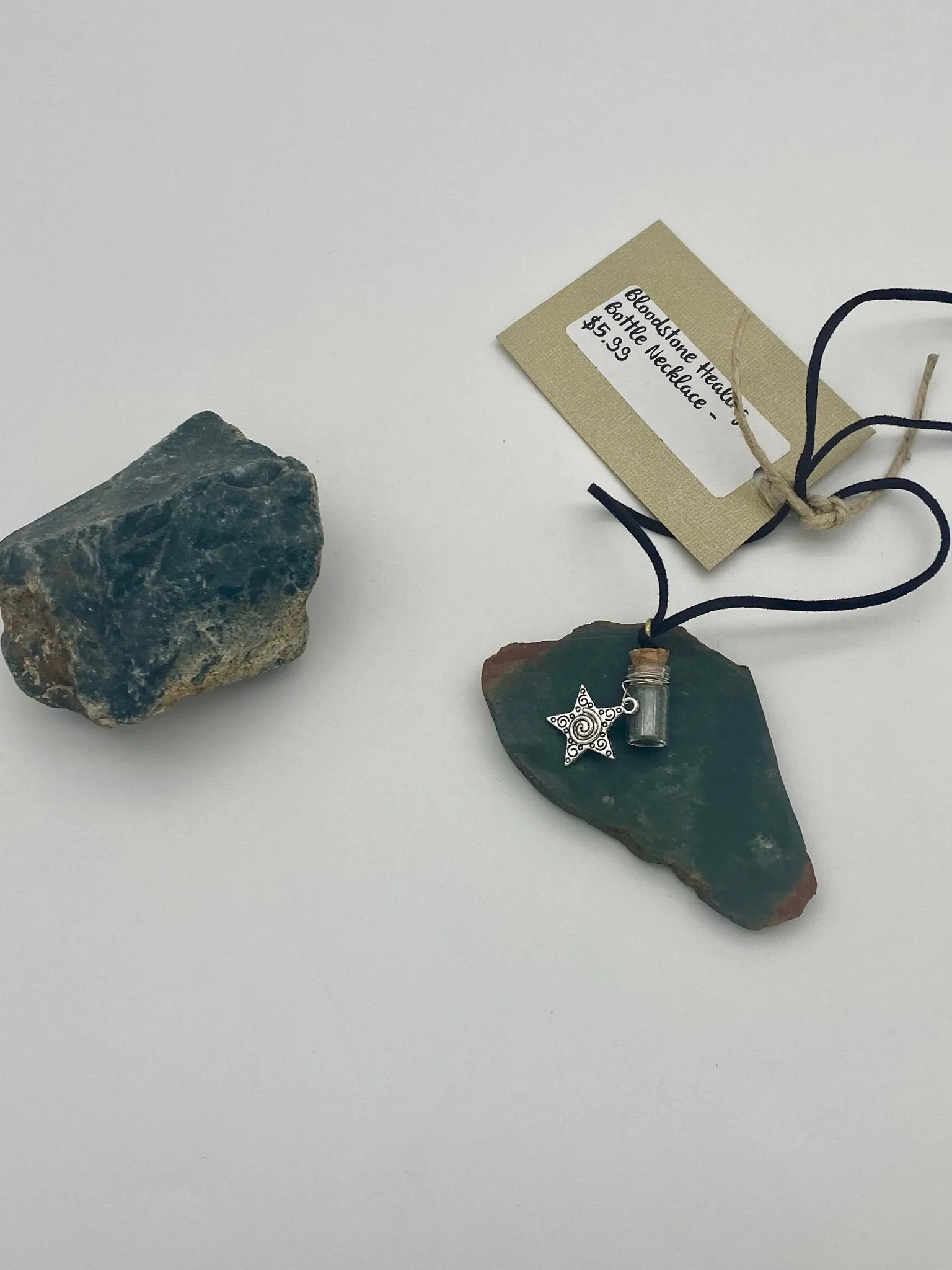 Gemstone Bottle Necklace with charm