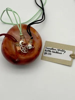 Gemstone Bottle Necklace with charm