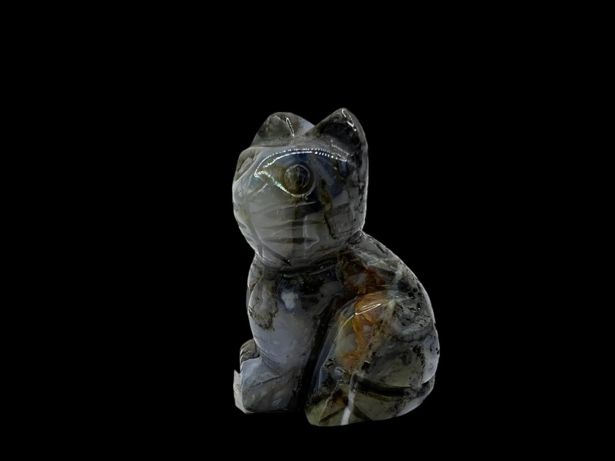 Gemstone Cat Carving