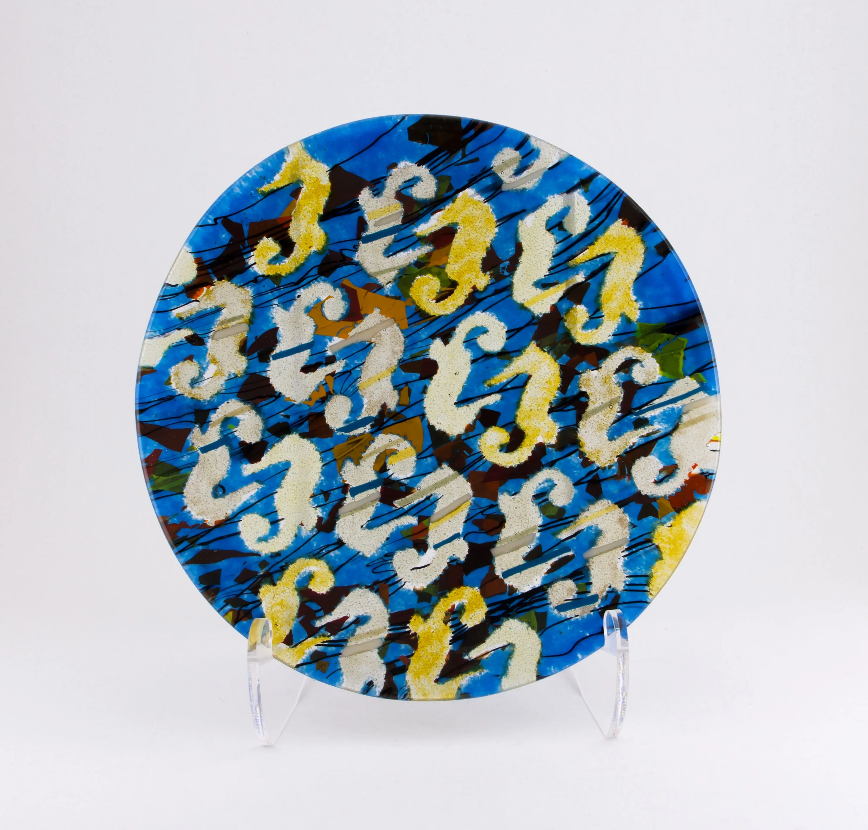 Geo Track Disc: Seahorse Silhouettes