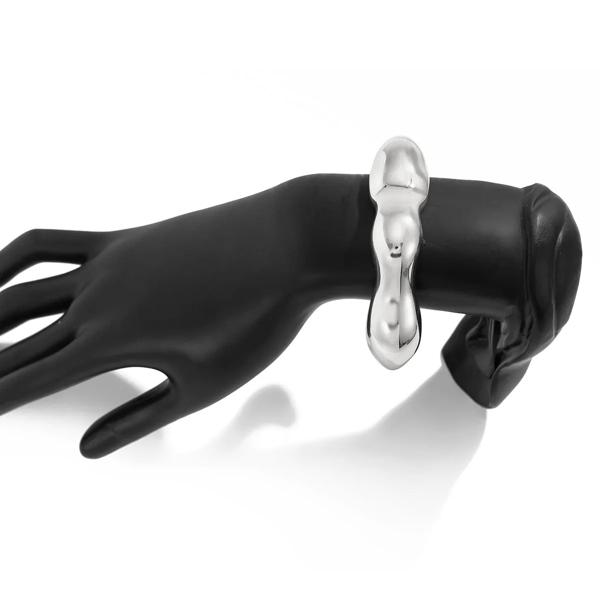 Geometric Abstract Liquid Flow Glossy Bangle Bracelet