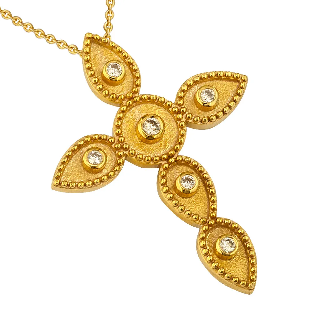 Geometric Circle Drops Latin Cross with Necklace