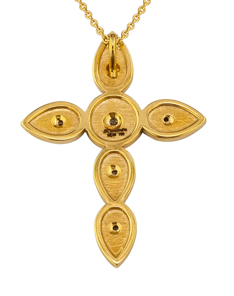 Geometric Circle Drops Latin Cross with Necklace