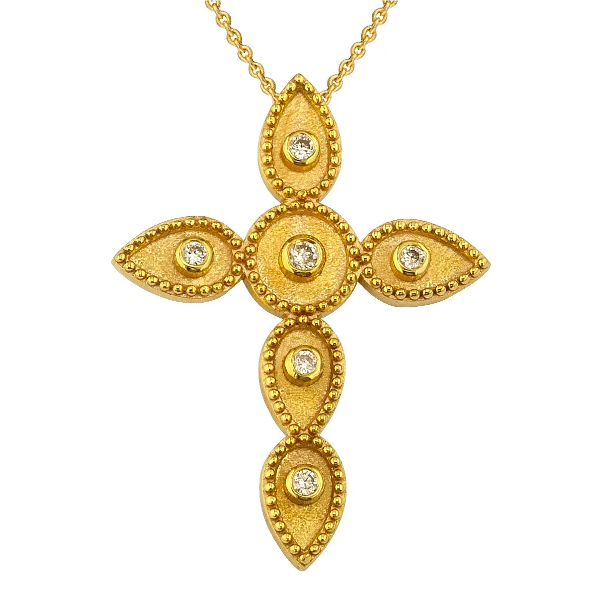 Geometric Circle Drops Latin Cross with Necklace