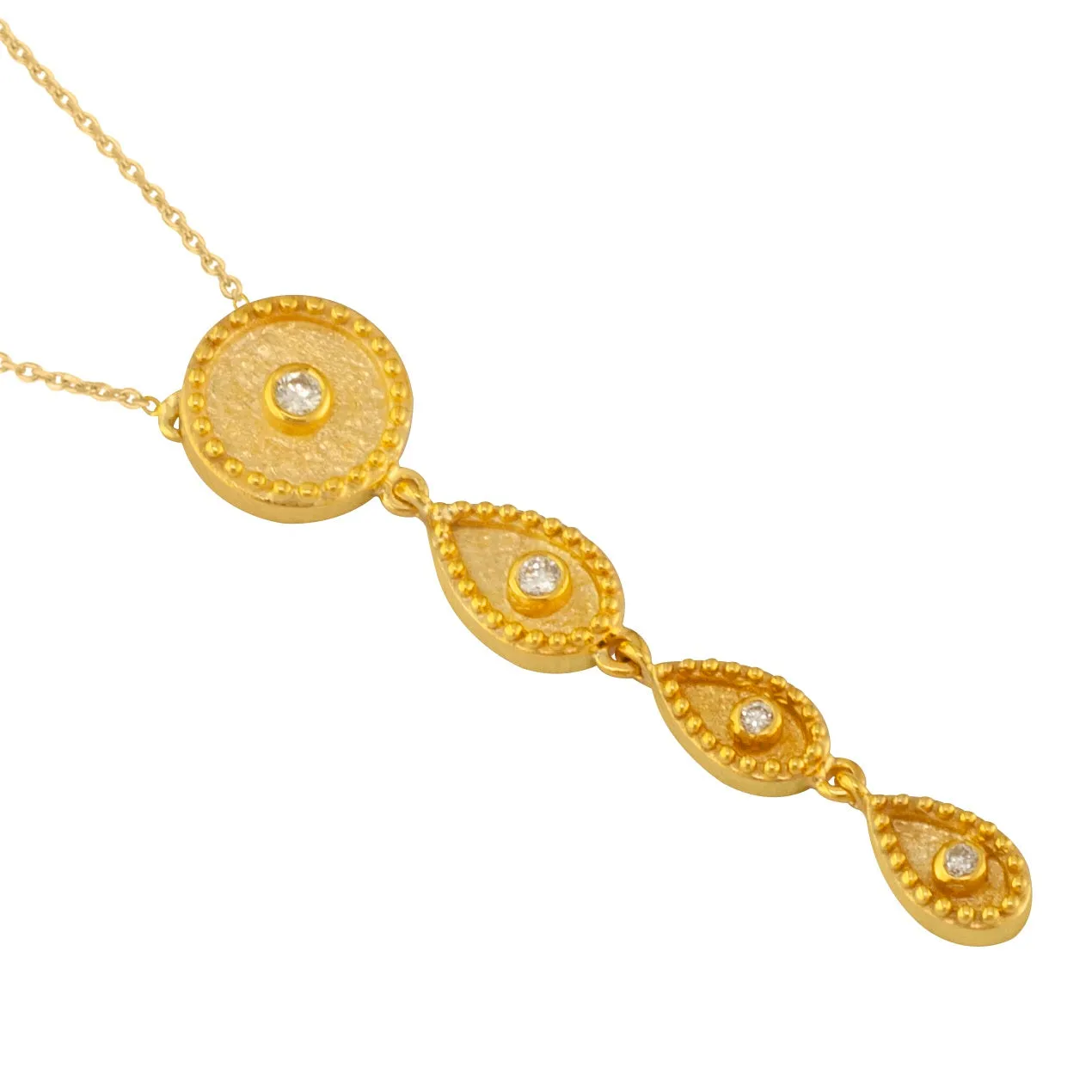 Geometric Circle Drops Necklace