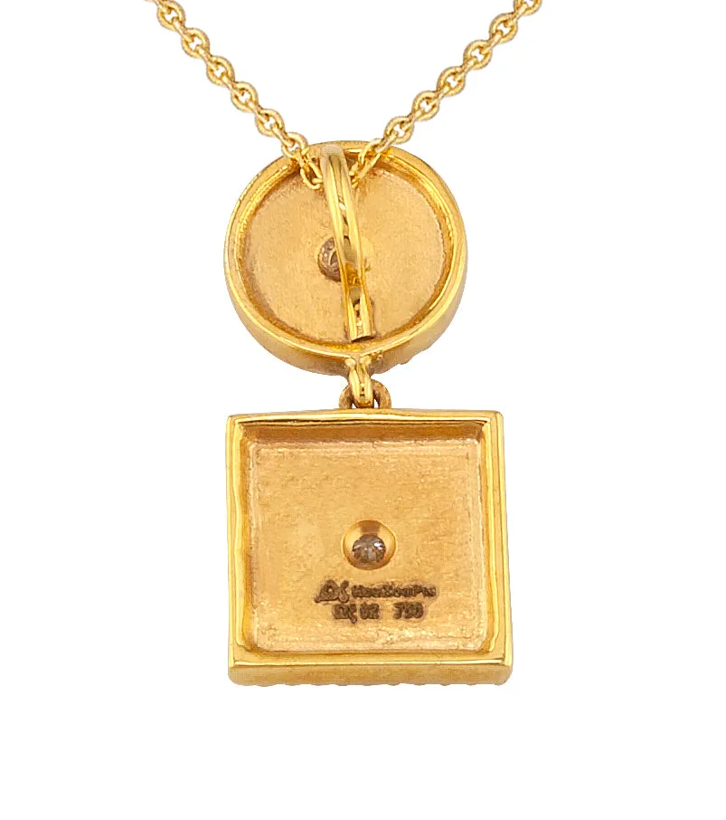 Geometric Circle Square Necklace