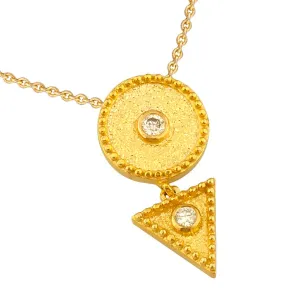 Geometric Circle Triangle Necklace
