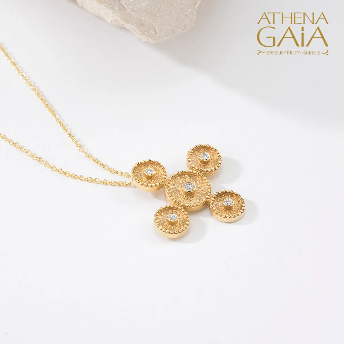 Geometric Circles Greek Cross with Necklace