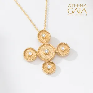 Geometric Circles Greek Cross with Necklace