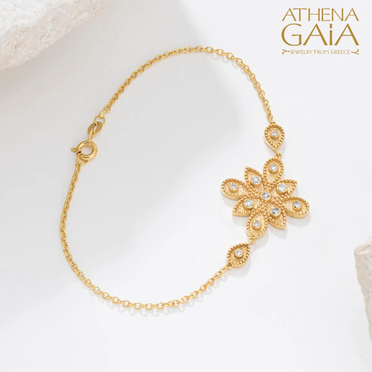 Geometric Closed Circle Drops Bracelet