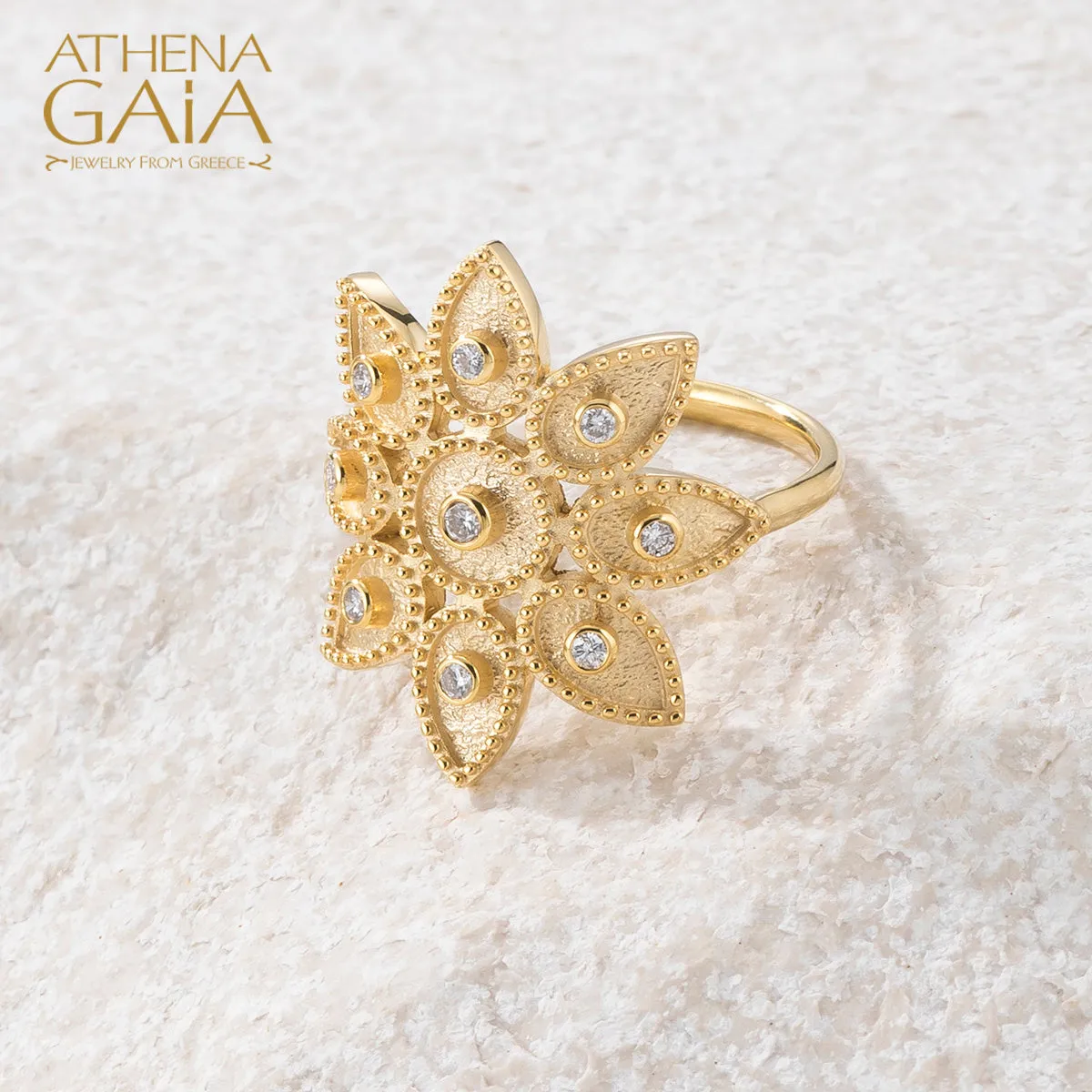 Geometric Closed Circle Drops Ring