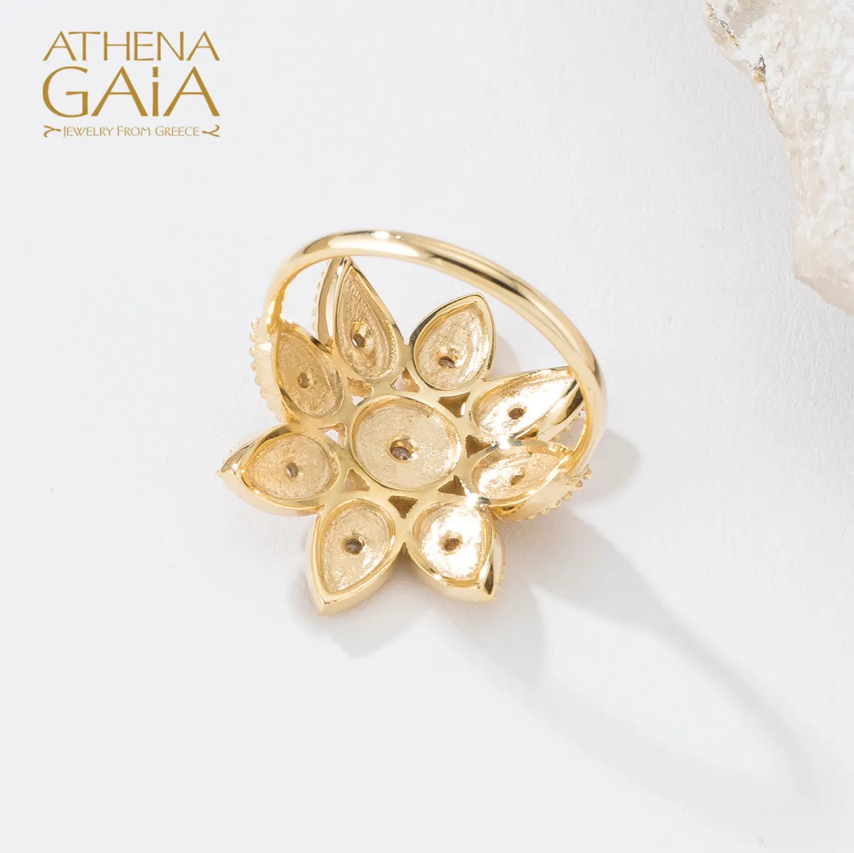 Geometric Closed Circle Drops Ring