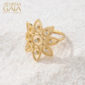 Geometric Closed Circle Drops Ring