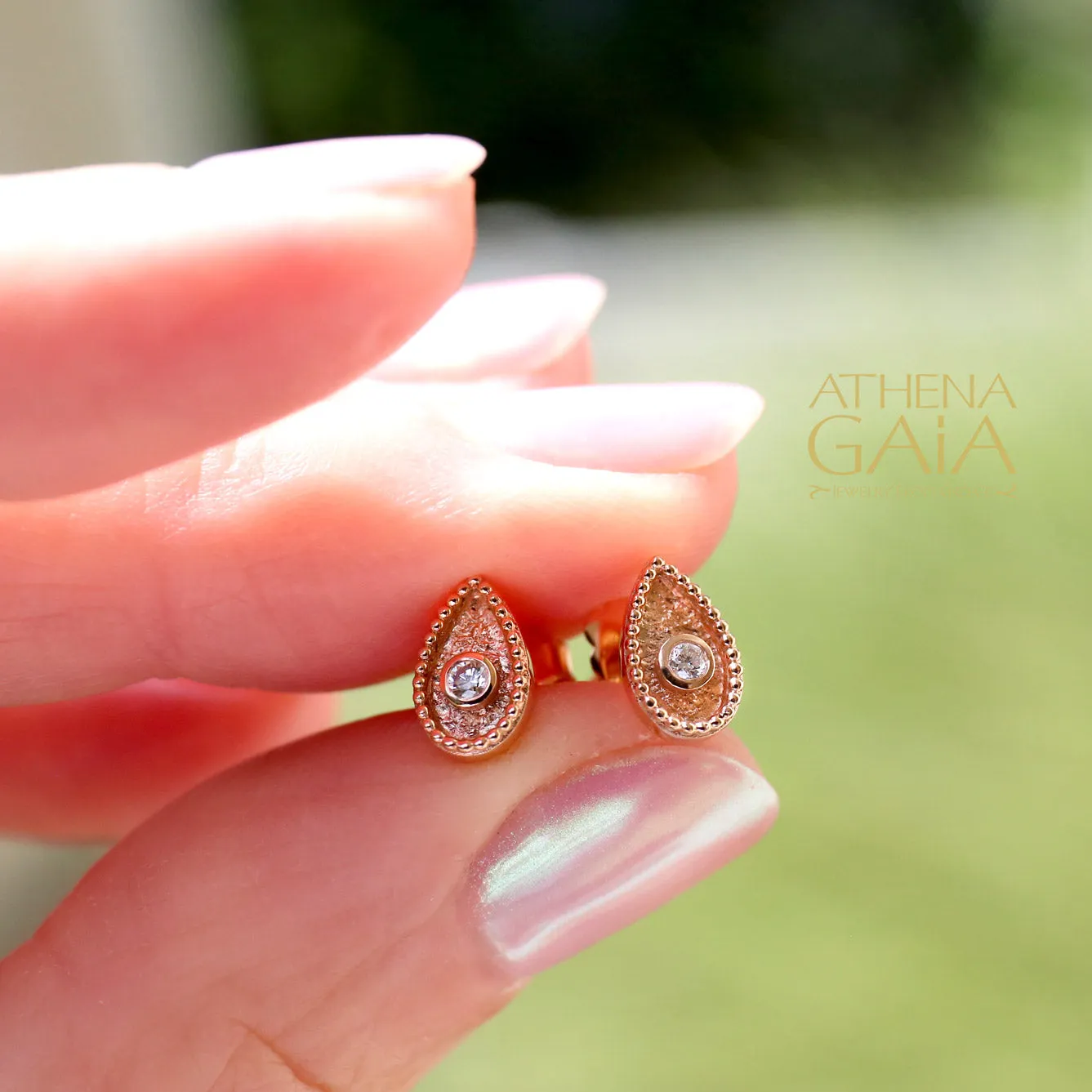 Geometric Diamond Drop Earrings