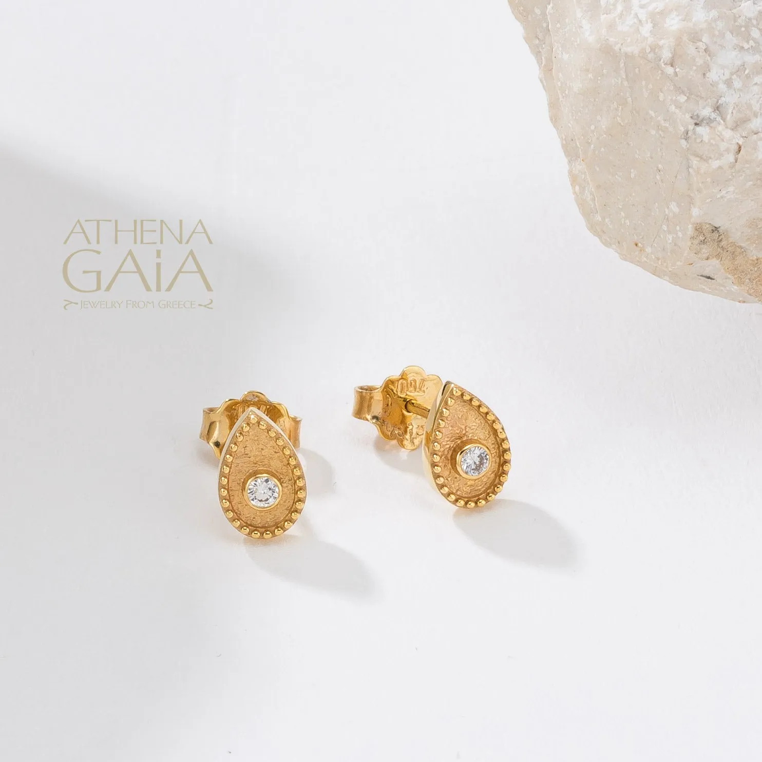 Geometric Diamond Drop Earrings
