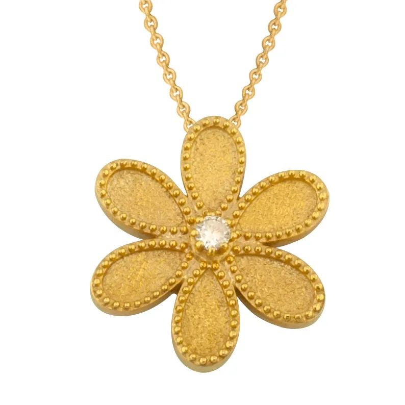 Geometric Diamond Flower Necklace