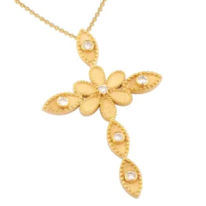 Geometric Flower Latin Cross with Necklace