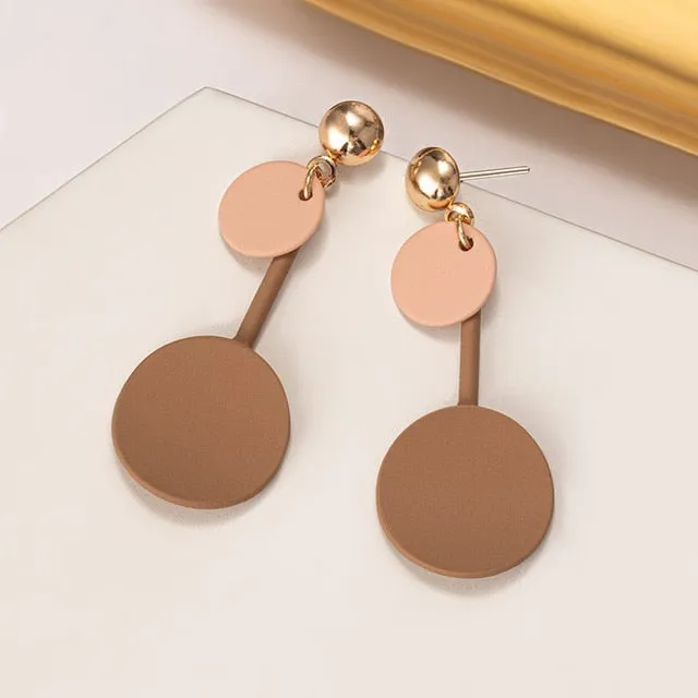 Geometric Gold Drop Earrings
