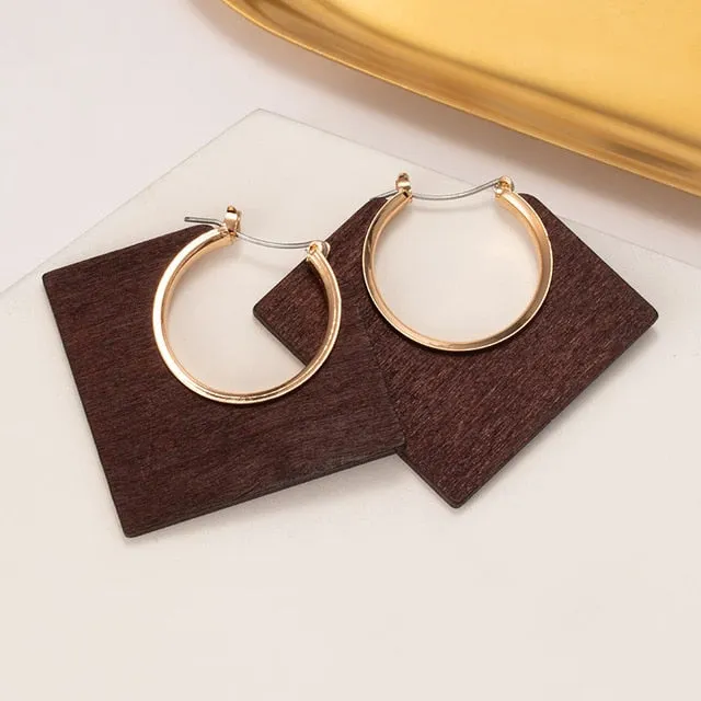 Geometric Gold Drop Earrings