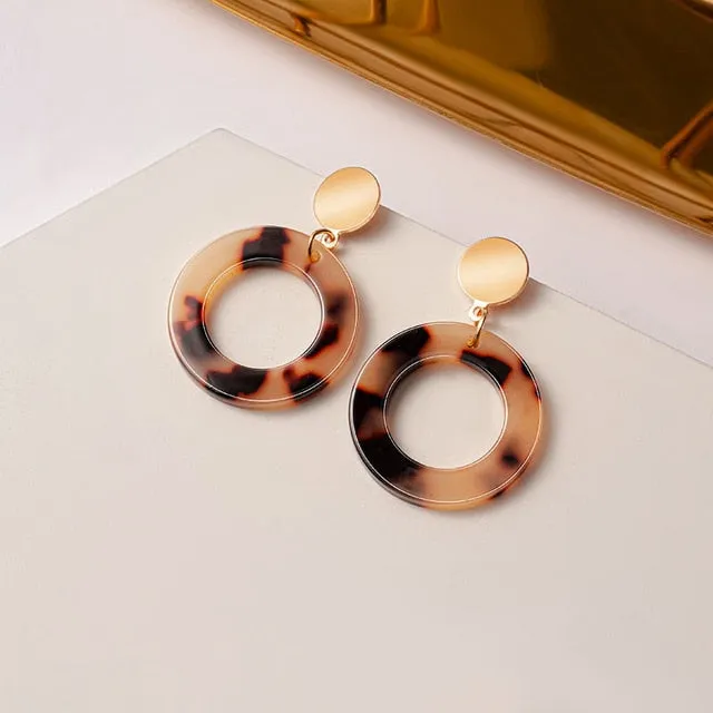 Geometric Gold Drop Earrings