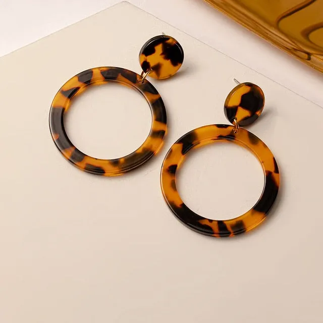 Geometric Gold Drop Earrings