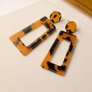 Geometric Gold Drop Earrings