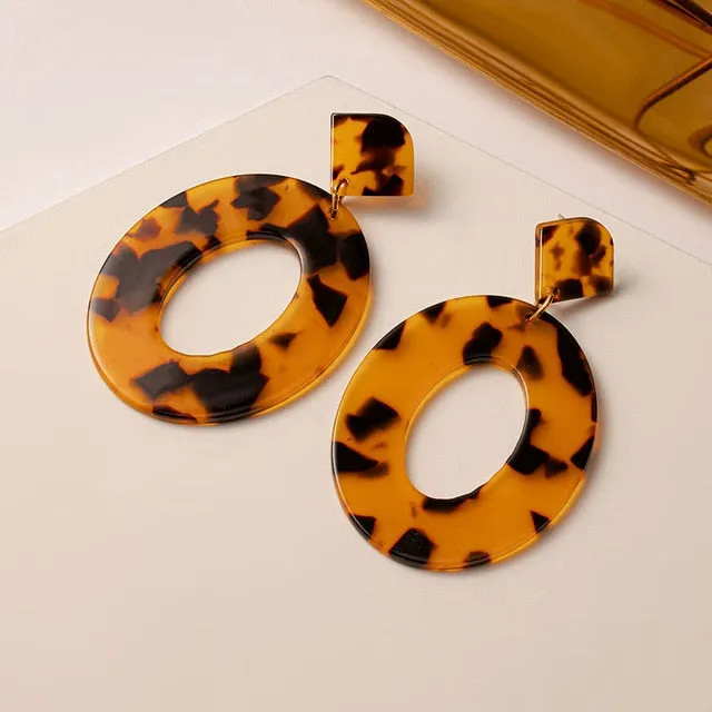 Geometric Gold Drop Earrings