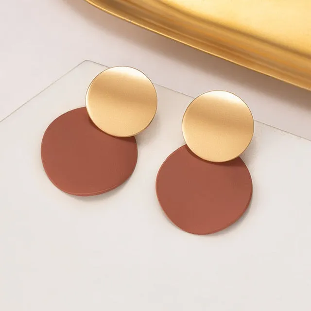 Geometric Gold Drop Earrings