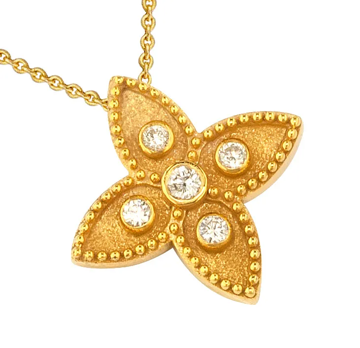 Geometric Greek Drops Greek Cross with Necklace
