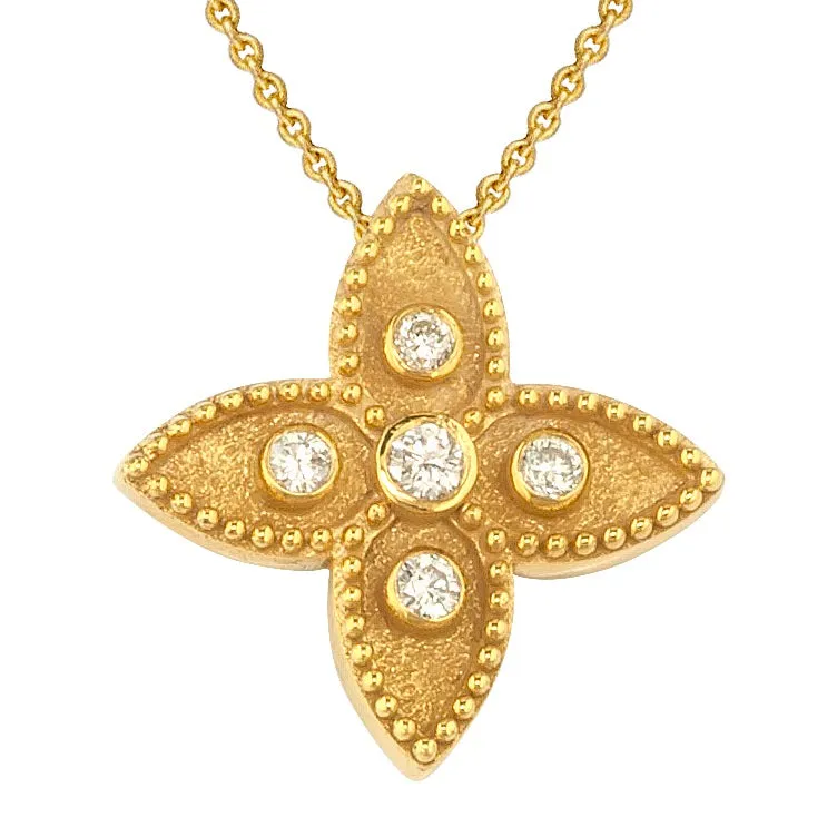 Geometric Greek Drops Greek Cross with Necklace