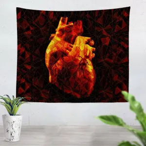 Geometric Heart Tapestry