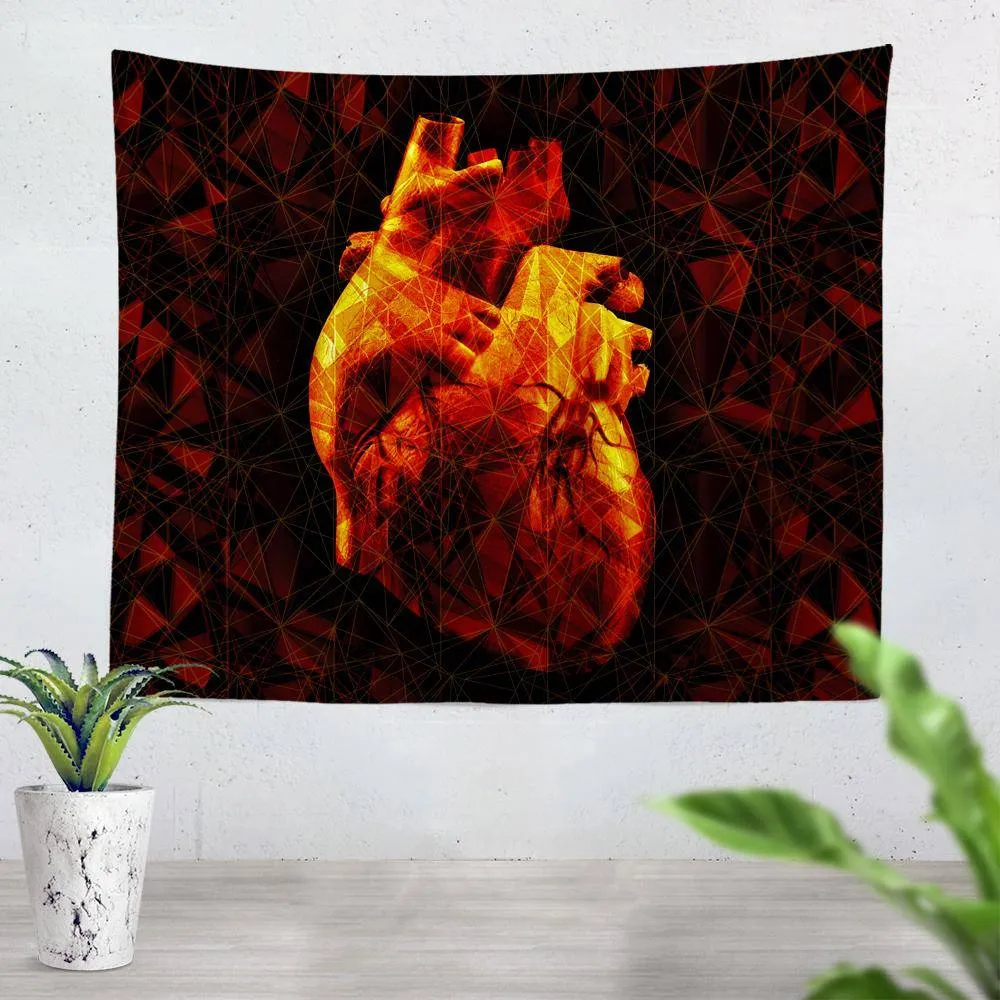 Geometric Heart Tapestry