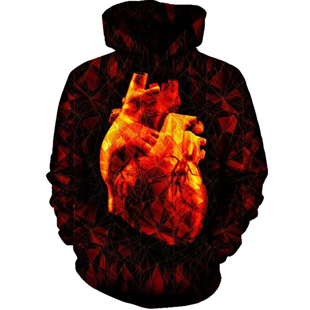 Geometric Heart Womens Hoodie