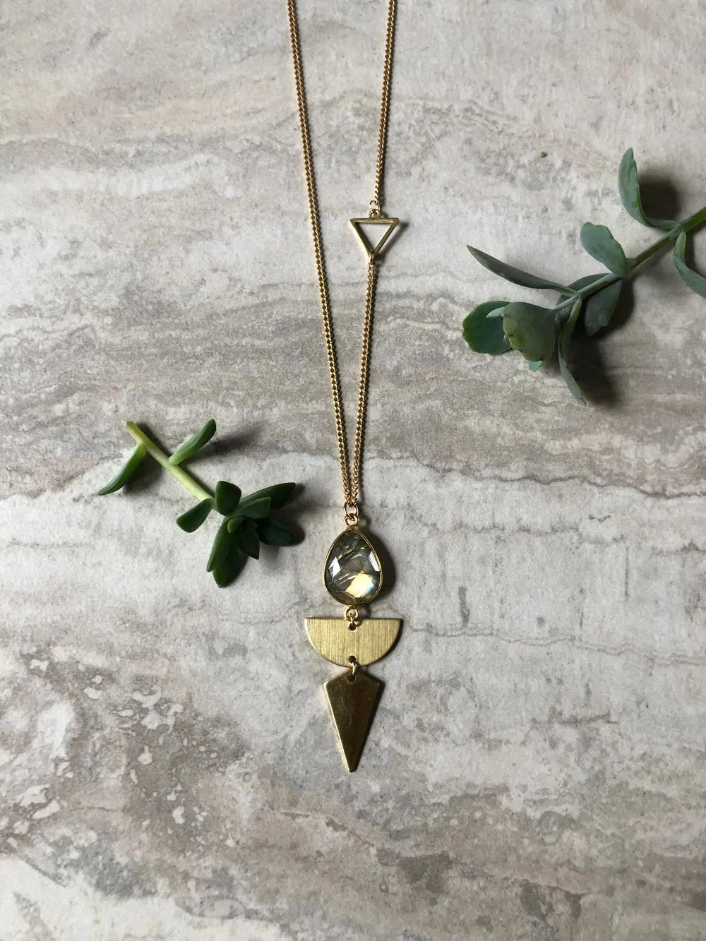 Geometric Labradorite Necklace